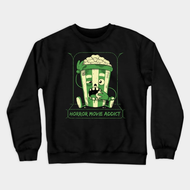 Horror Movie Addict Crewneck Sweatshirt by danielmorrisdraws